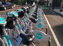 Mobi bike share station near BC Place in downtown Vancouver