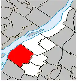 Location within Marguerite-D'Youville RCM.