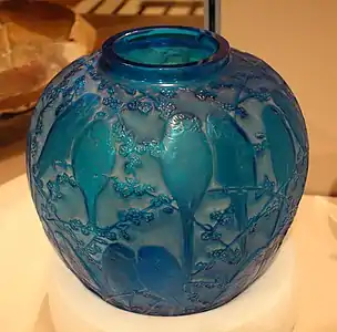 Glass vase by art nouveau artist René Lalique