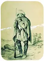 Soldier of the Separate Caucasian Corps, drawing by V. F. Timm, period 1851-1862.