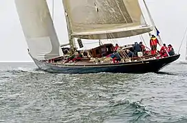 Velsheda under sail at the J-Class regatta in Falmouth, 2012