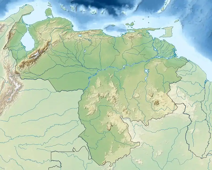 Two close-by locations in Venezuela and Brazil