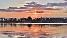 Spring sunset over Lake Seliger