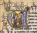 Illuminated initial at the beginning of the Beatrijs manuscript