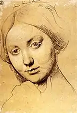 Study for the portrait of the Vicomtesse d'Haussonville (circa 1844)