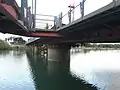 View of the underside of the bridge with the central drum that allowed the bridge to pivot, 2016