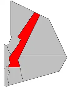 Location within Victoria County, New Brunswick.