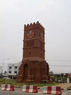 Mueang Kamphaeng Phet Clock Tower located at the entrance of Mueang Kamphaeng Phet close to Wongwian Ton Pho