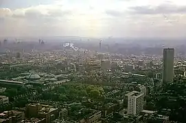 View of the British Museum and the Thames from the BT Tower, 1966