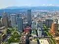 Aerial view of other skyscrapers in Xinyi Special District, Taipei from the Taipei Nan Shan Plaza Observatory.