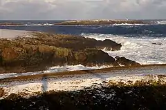 View to Holm of Skaw from Lamba Ness on a cold raw winter's day