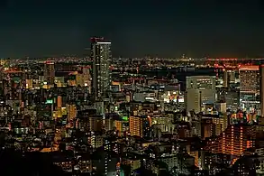 Chūō-ku, seen by night from Mt.Suwa observation deck