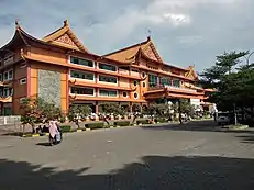 Maha Vihara Maitreya, one of the largest Buddhist temples in Indonesia, located in Percut, Deli Serdang