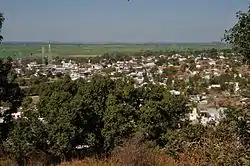 Sanchi town from the Sanchi hill, MP