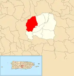 Location of Villalba Arriba within the municipality of Villalba shown in red