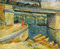 Vincent van Gogh, 1887, Bridges across the Seine at Asnieres, oil on canvas, 52 × 65 cm (20.5 × 25.6 in), Foundation E.G. Bührle, Zürich