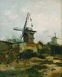 Le Moulin de Blute-Fin (1886) from the Le Moulin de la Galette and Montmartre series'. Bridgestone Museum of Art, Tokyo (F273)