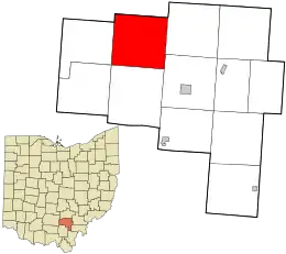 Location in Vinton County and the state of Ohio.