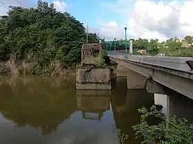 What remains of the Plata Bridge from the shore