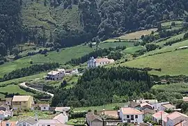 A partial panorama of Água Retorta, looking towards the Church of Nossa Senhora da Penha da França