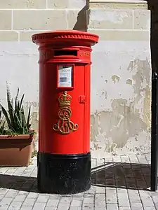 King Edward VII pillar box in Birgu, Malta