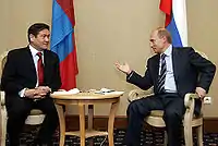 Nambaryn Enkhbayar with Vladimir Putin in 2005.