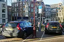 Two V60 Plug-in Hybrids charging in Amsterdam. The Netherlands leads sales of the V60 plug in hybrid.