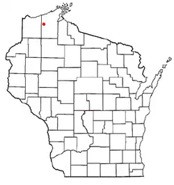 Location of Hughes, Wisconsin