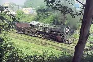 Steam engine in transit