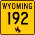 Wyoming Highway 192 marker