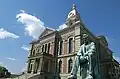 Looking southwest at the Lincoln Monument of Wabash, Indiana, by sculptor Charles Keck. Photograph taken May 15, 2002.