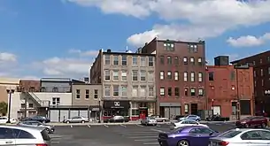 Rear of contributing buildings at High and Vine Streets