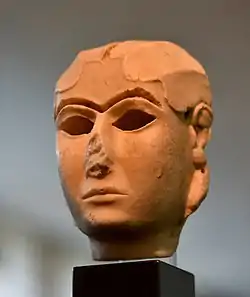 The Mask of Warka; 3300–3000 BC; gypsum alabaster; National Museum of Iraq (Baghdad)