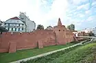 Warsaw Old Town surrounded by the old medieval defensive walls.