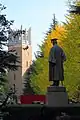 Statue of Ōkuma Shigenobu overlooking the auditorium