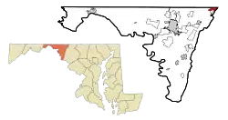 Location of Highfield-Cascade, Maryland