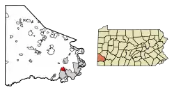 Location of Beallsville in Washington County, Pennsylvania.