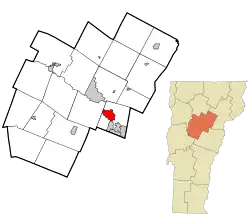 Location in Washington County and the state of Vermont.