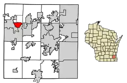 Location of Oconomowoc Lake in Waukesha County, Wisconsin.