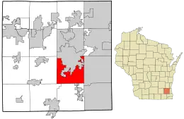 Location in Waukesha County and the state of Wisconsin.