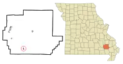 Location of Williamsville, Missouri