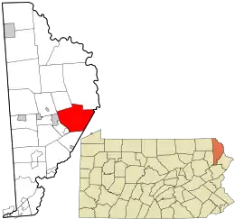 Location in Wayne County and the state of Pennsylvania.