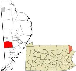 Location in Wayne County and the state of Pennsylvania.