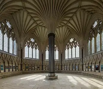 Tierceron vault in the chapter house of Wells Cathedral