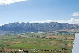 The Wellsville Mountains as seen from an airplane.