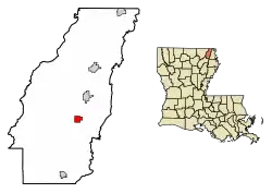 Location of Pioneer in West Carroll Parish, Louisiana.