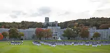 The West Point Band joined the Corps of Cadets on The Plain for a pass in review.