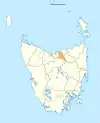 Map showing West Tamar LGA in Tasmania