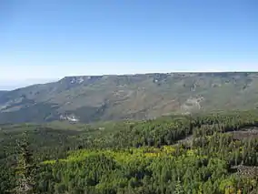 Western edge of the mesa.