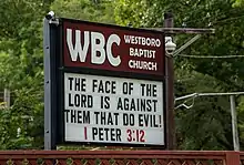 Westboro Baptist Church sign